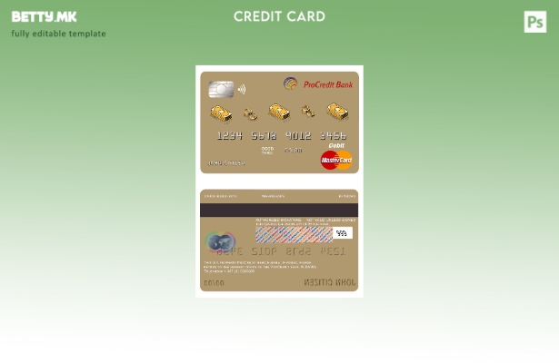 Шаблон за мастер картичка во модерен стил Албанија Прокредит банка